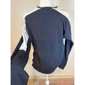 Men's PATRICK ASSARAF Long Sleeve Tee L Blue & White, Colorblock, super soft